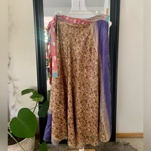 Silk Long Wrap Skirt